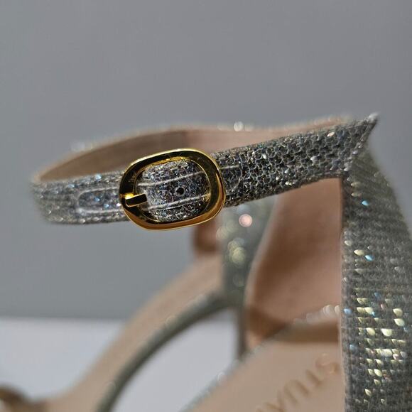 Stuart Weitzman Nudistcurve Hollywood Heel Womens Size 8 Platino Platform Sandal - Picture 7 of 15